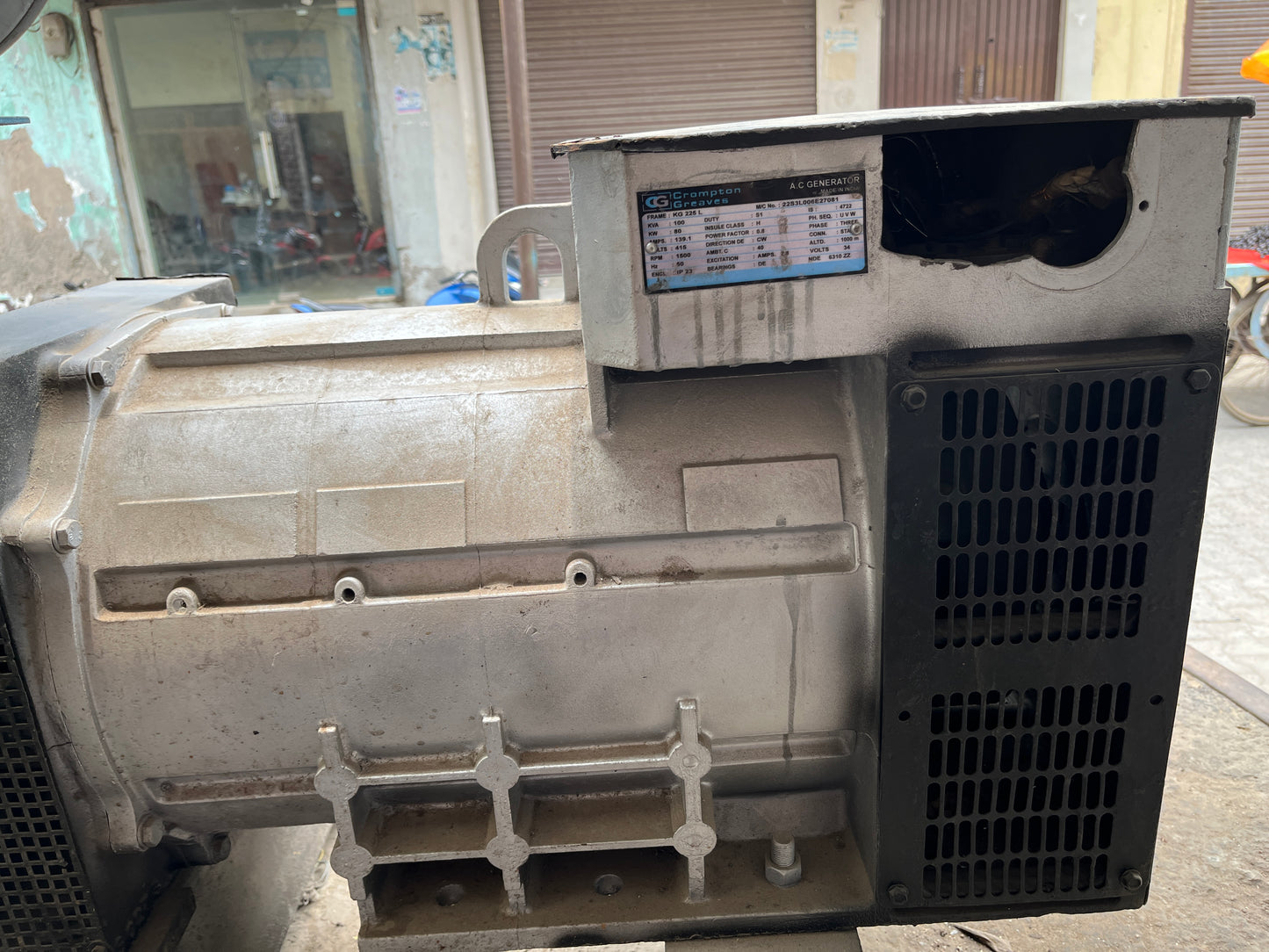 100 kVA used Kirloskar Open Diesel Generator Set With Crompton Alternator
